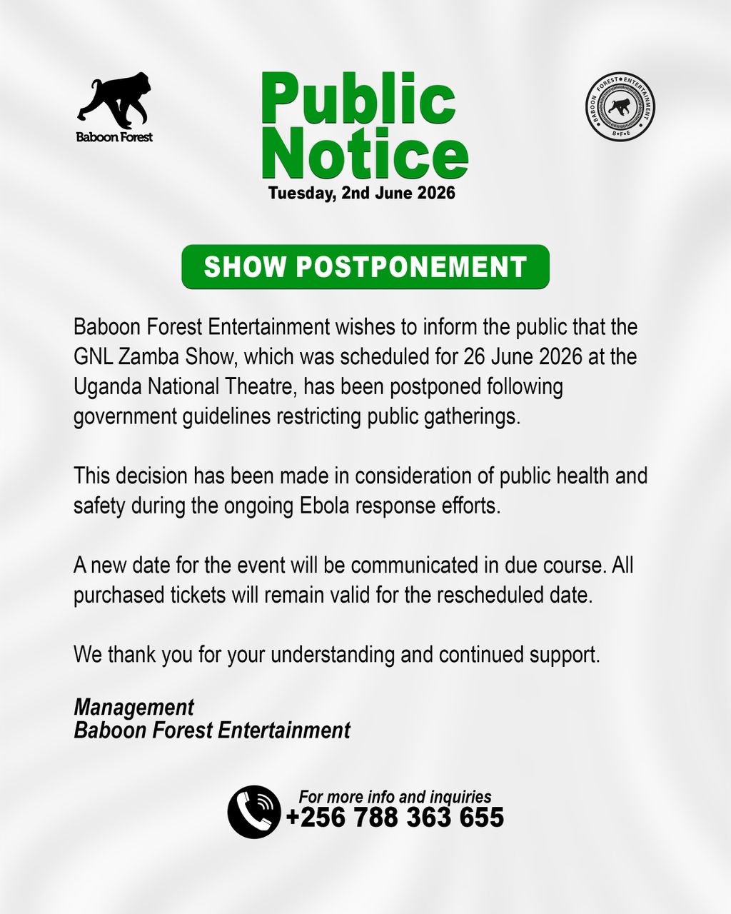 Event Postponed Notice